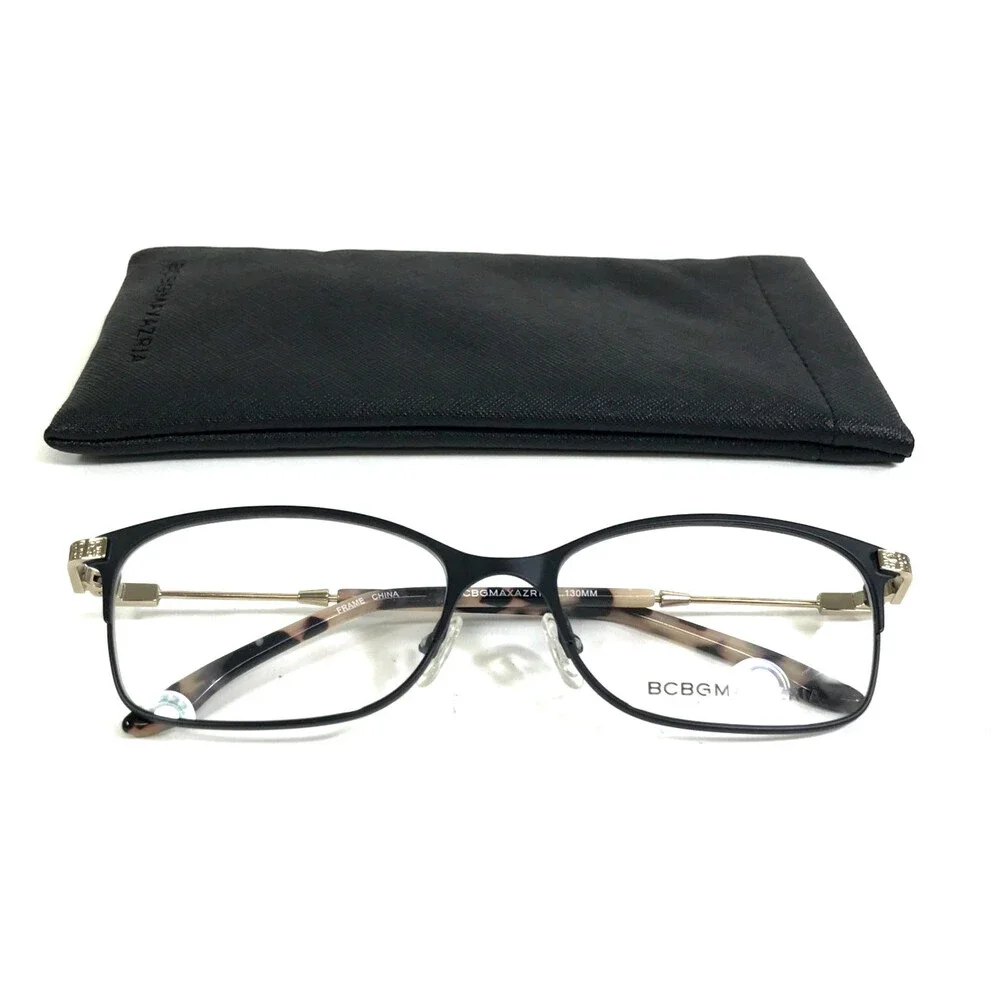 BCBGMAXAZRIA Eyeglasses Frames ANITA BLACK Matte Satin Tortoise 52-16-130